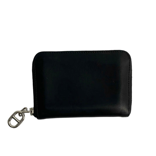 HERMES Card Case leather black Chene Dunkle Card Coin case