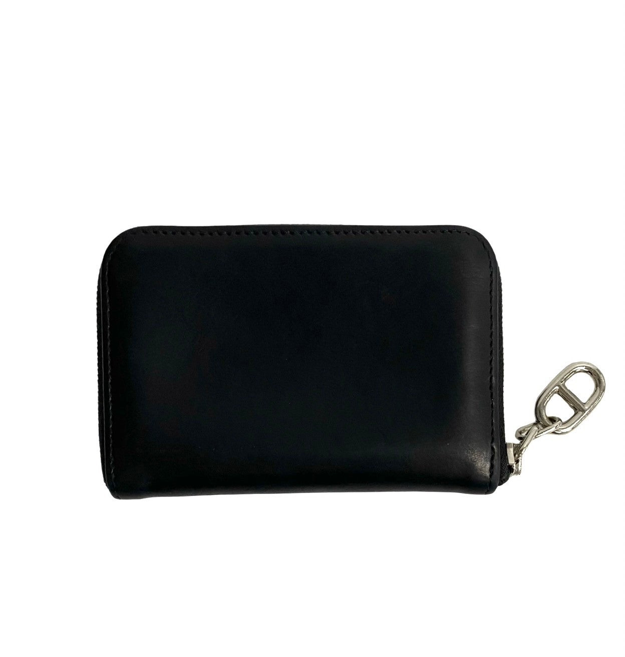 HERMES Card Case leather black Chene Dunkle Card Coin case