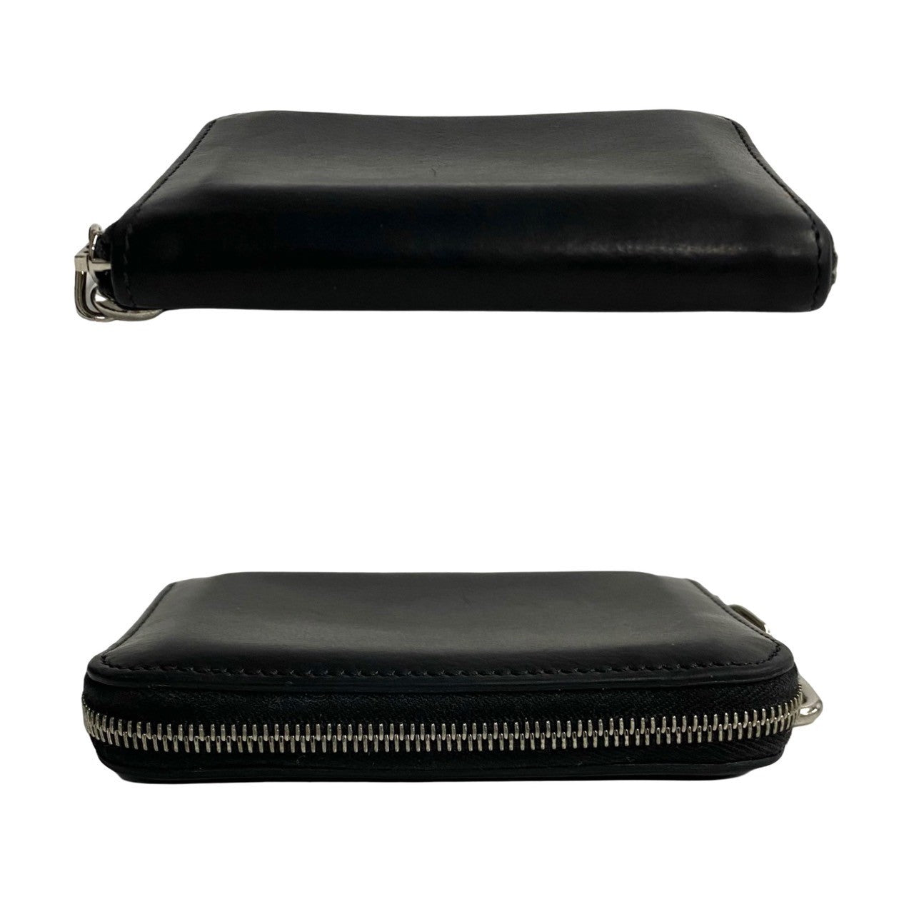 HERMES Card Case leather black Chene Dunkle Card Coin case