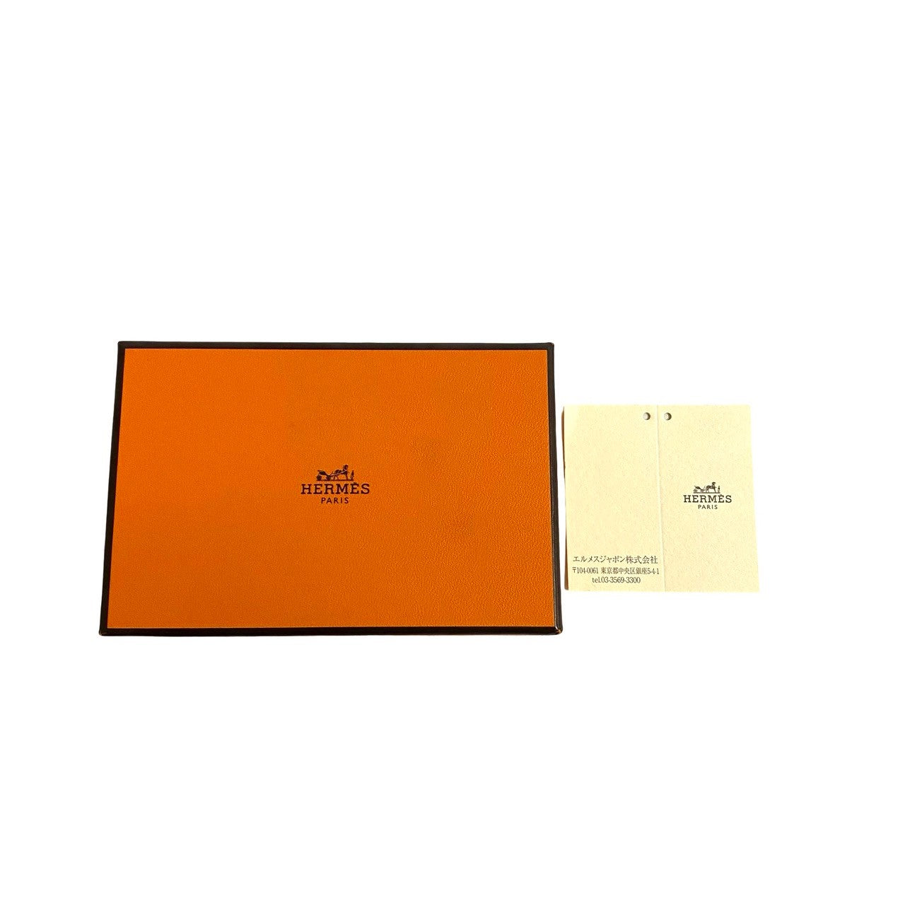 HERMES Card Case leather black Chene Dunkle Card Coin case