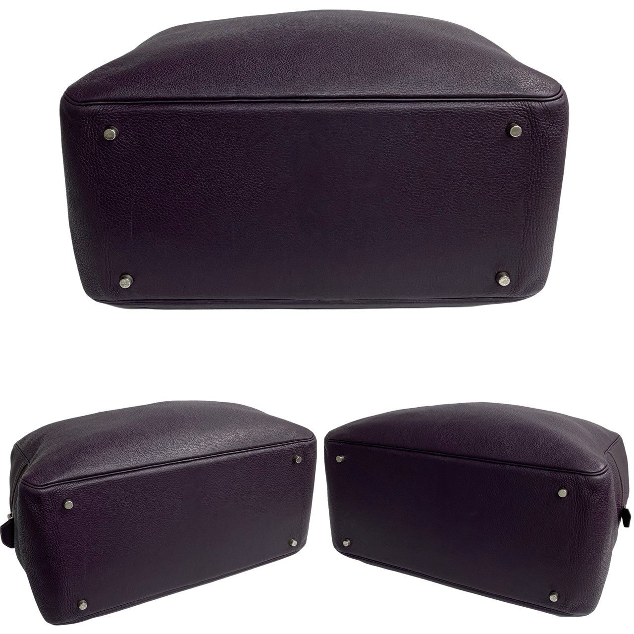 HERMES Boston Duffel bag Ardenne purple Plum 45