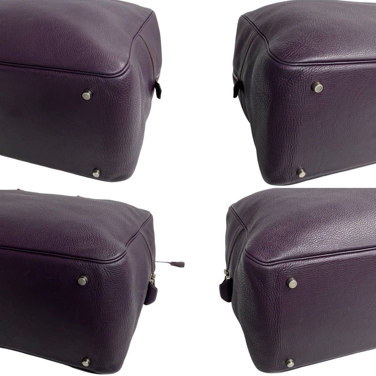 HERMES Boston Duffel bag Ardenne purple Plum 45