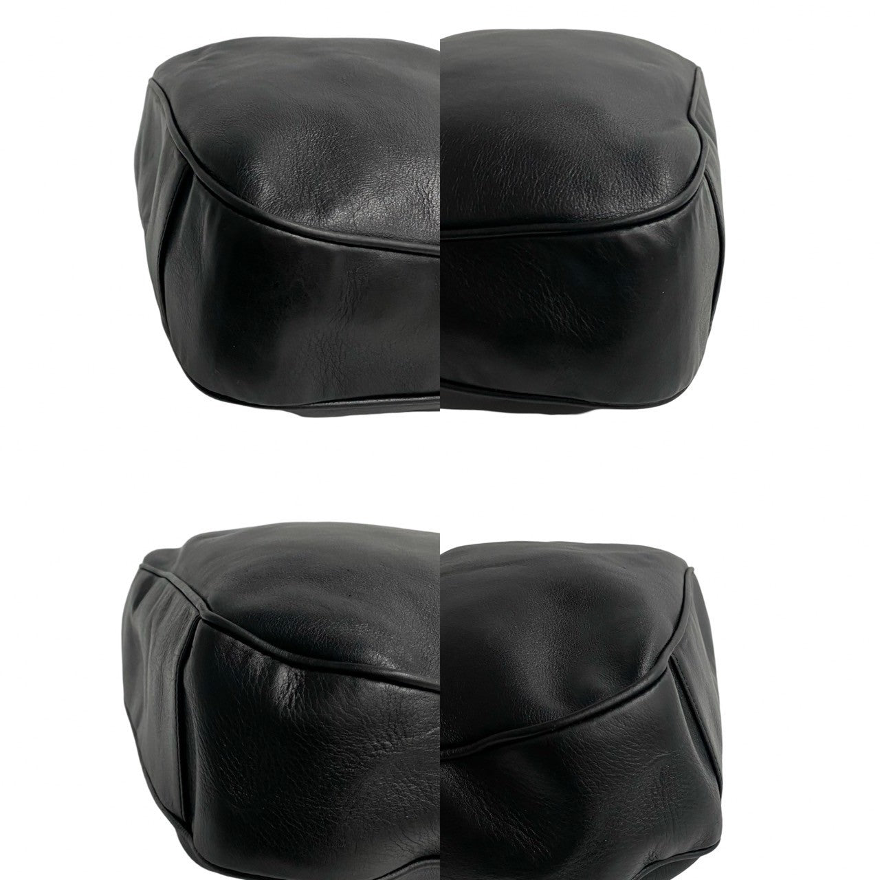GUCCI Shoulder Bag leather black Bamboo