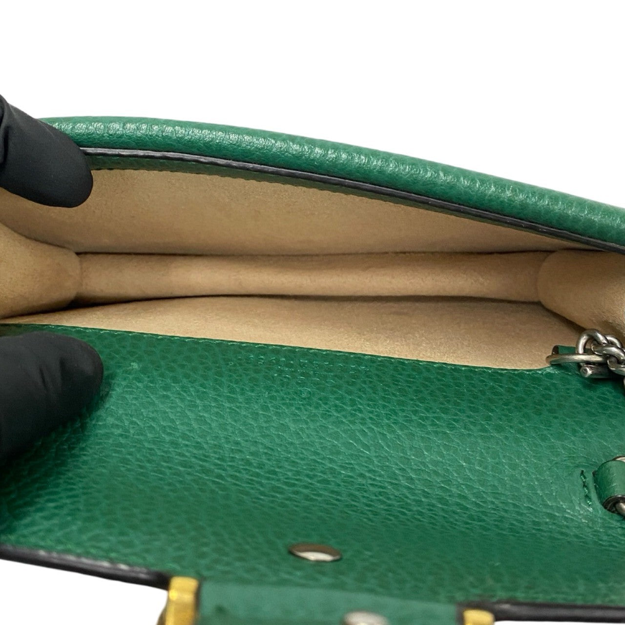 GUCCI Shoulder Bag leather green Duonisos super mini bag