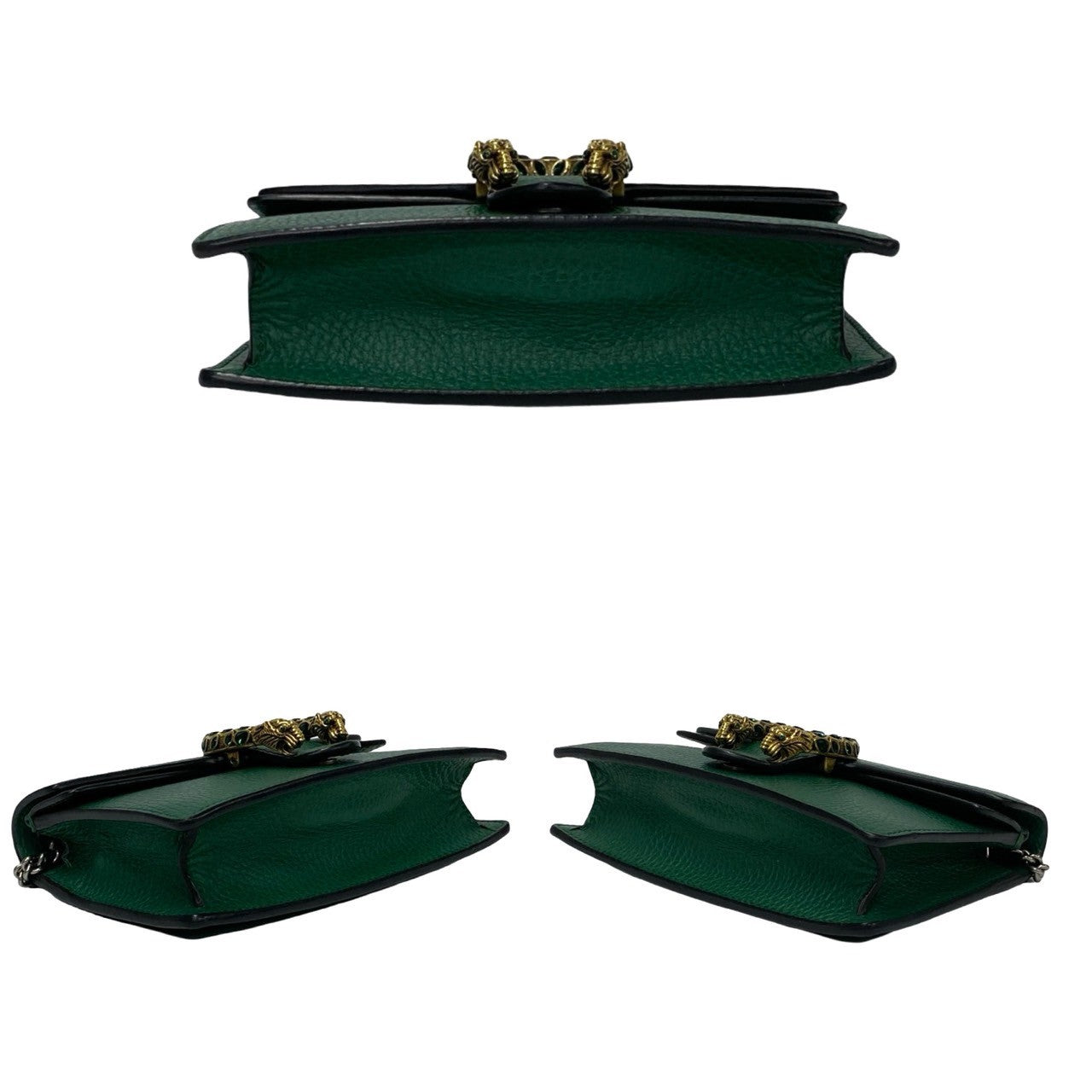 GUCCI Shoulder Bag leather green Duonisos super mini bag