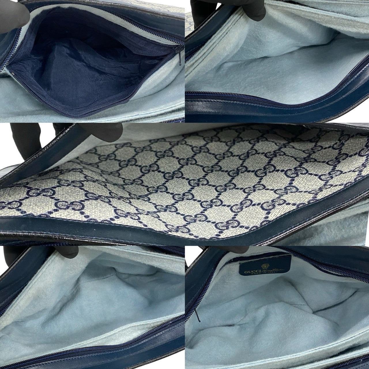 GUCCI Shoulder Bag PVC Navy Sherry line