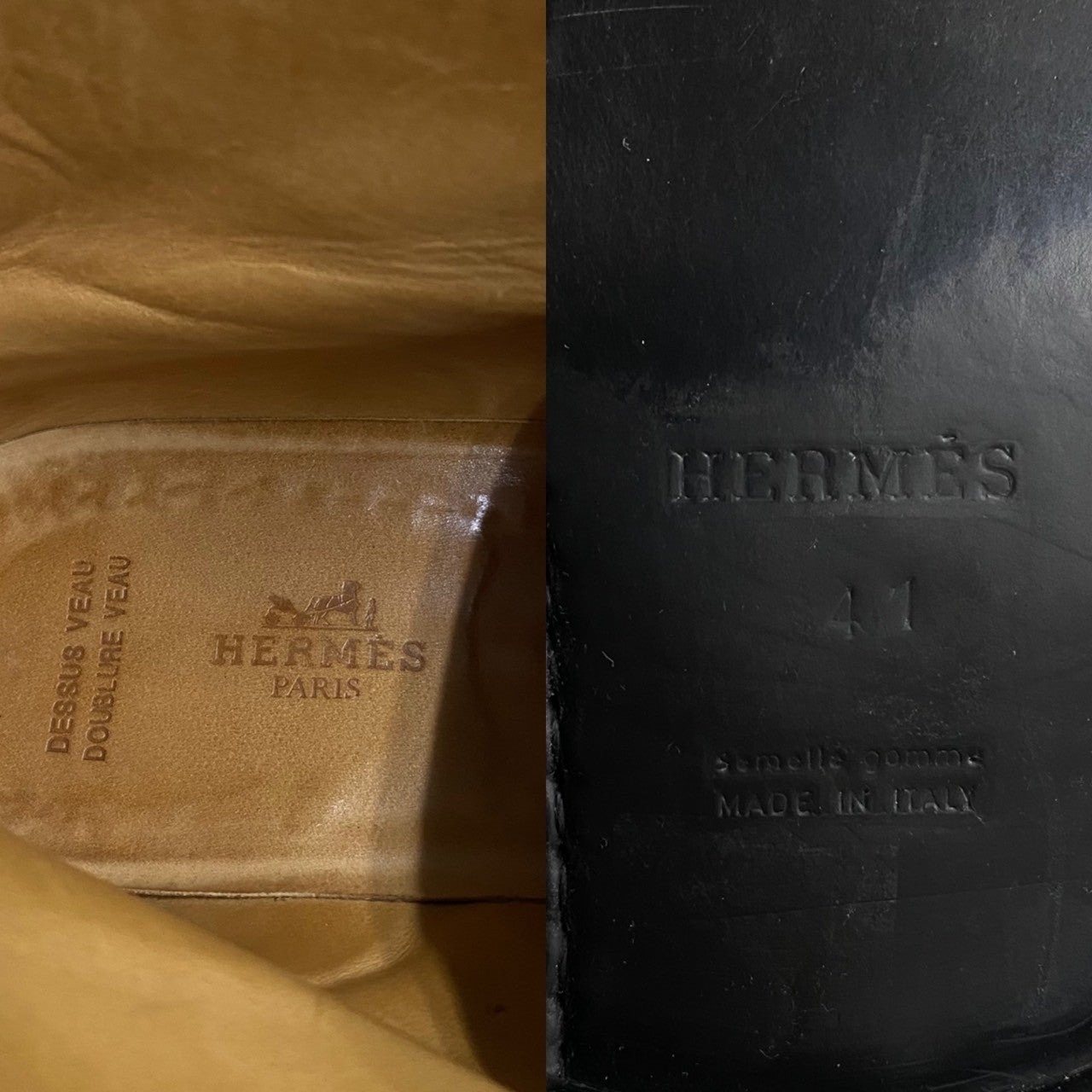 HERMES boots leather Brown