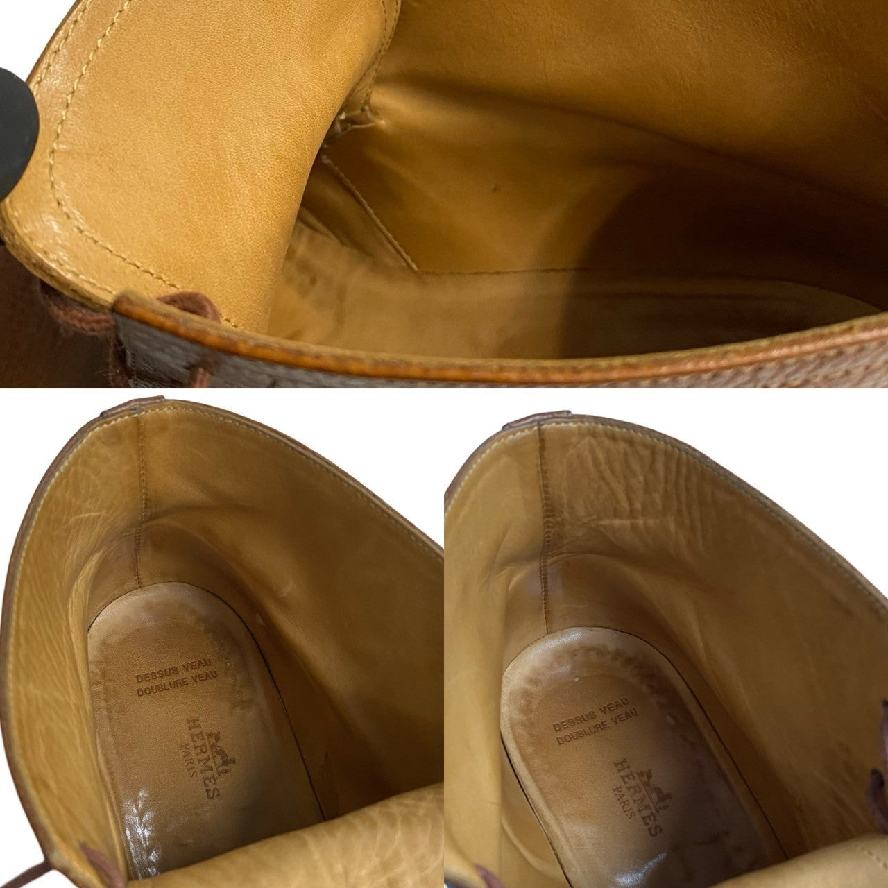 HERMES boots leather Brown