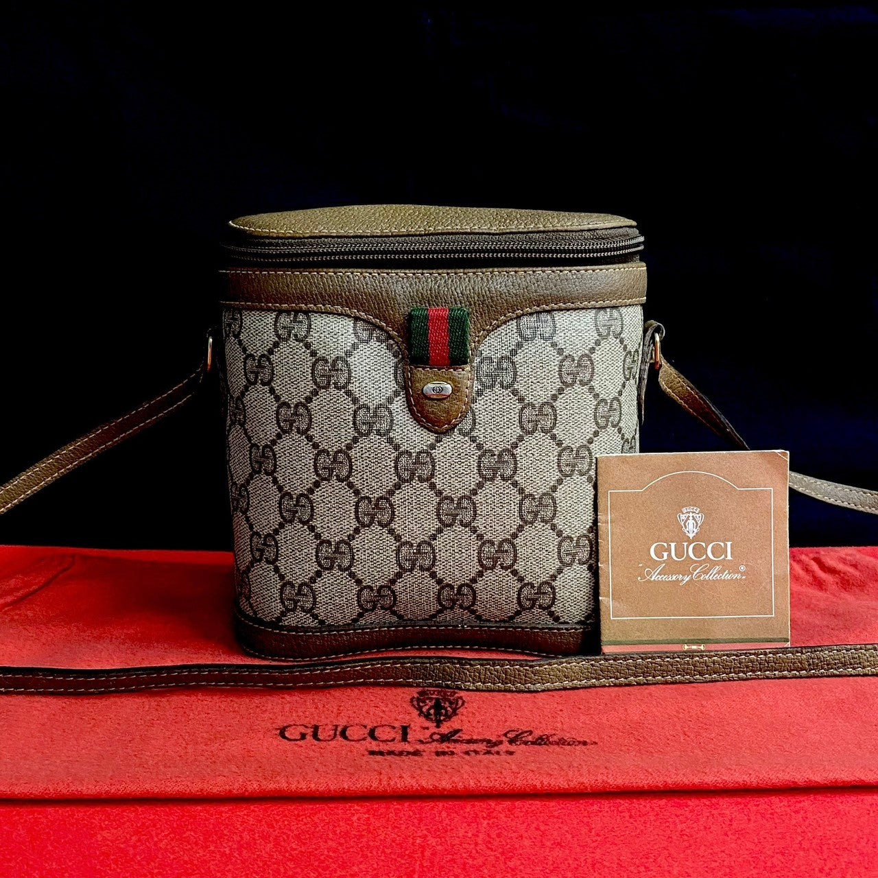 GUCCI Shoulder Bag leather Brown Sherry line