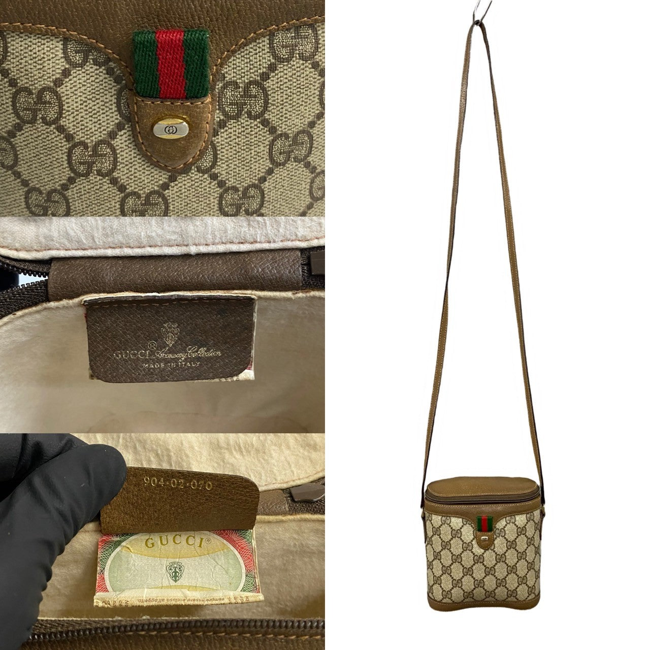 GUCCI Shoulder Bag leather Brown Sherry line
