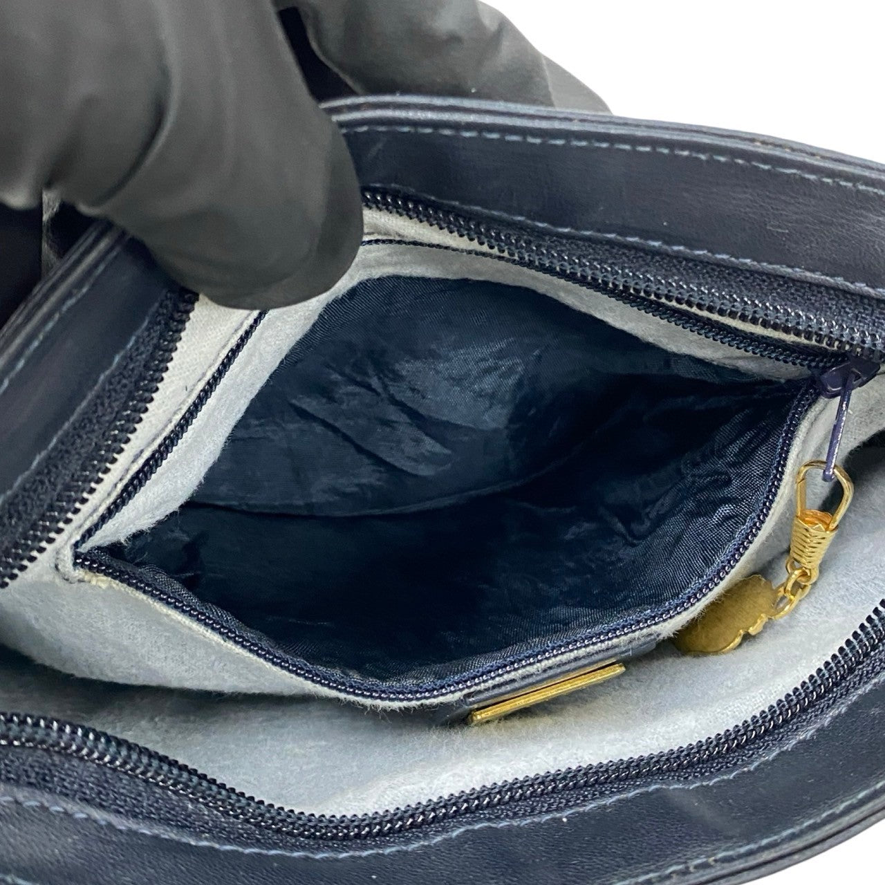 GUCCI Shoulder Bag leather Navy