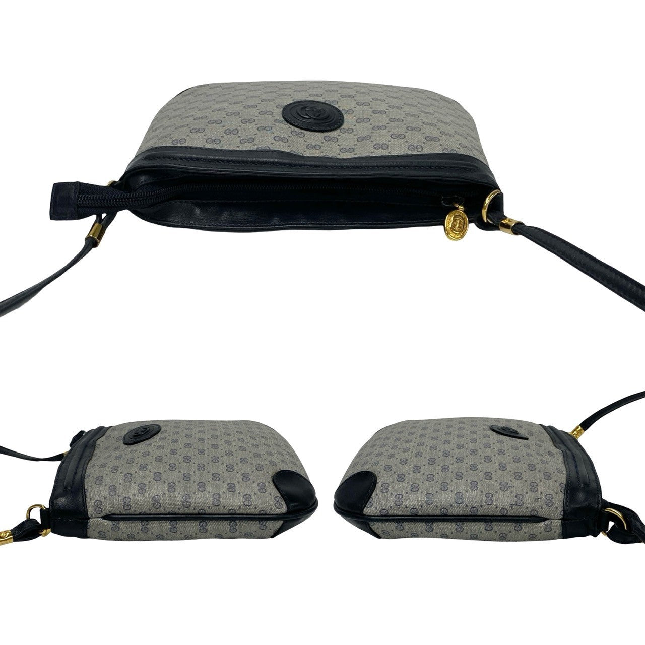 GUCCI Shoulder Bag leather Navy
