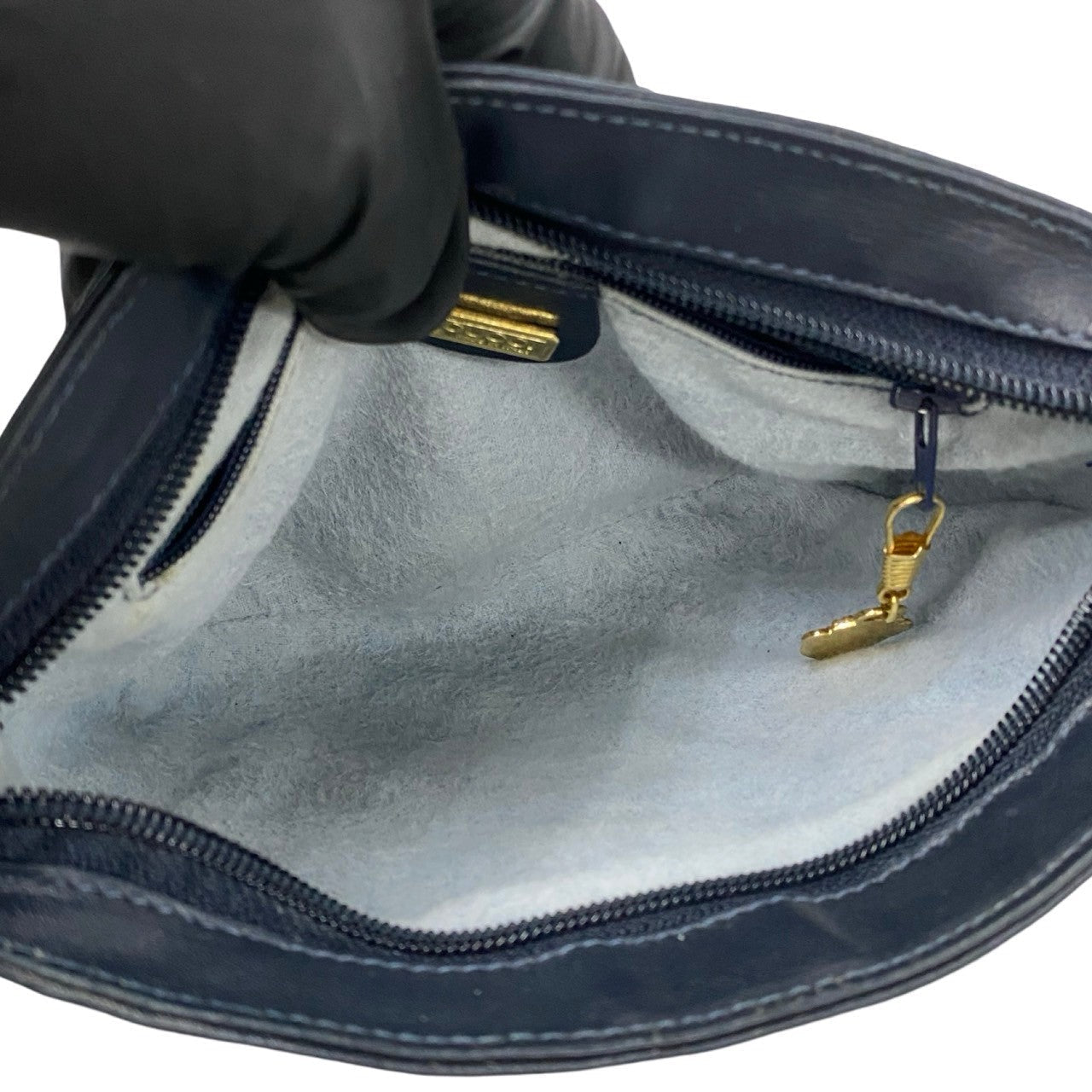 GUCCI Shoulder Bag leather Navy