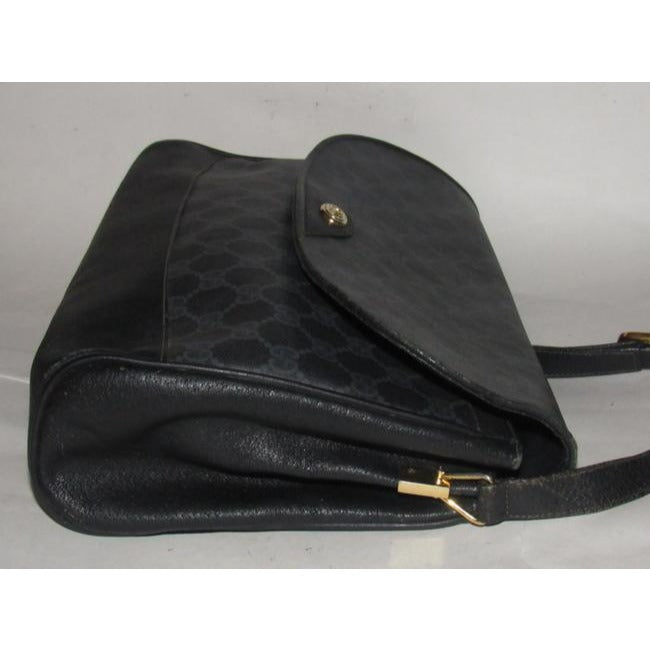 Gucci Guccissima Envelope Grey On Black G Logo Print Leather