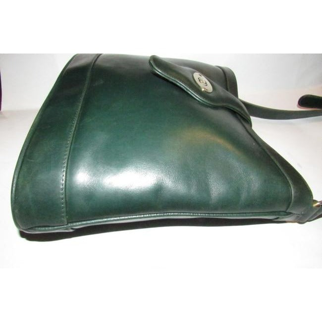 Gucci Forest Green Leather Britt Blondie Shoulder Bag Bucket Style