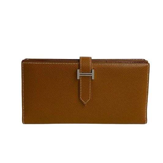 HERMES Long Wallet Purse Epsom Brown Beansufla