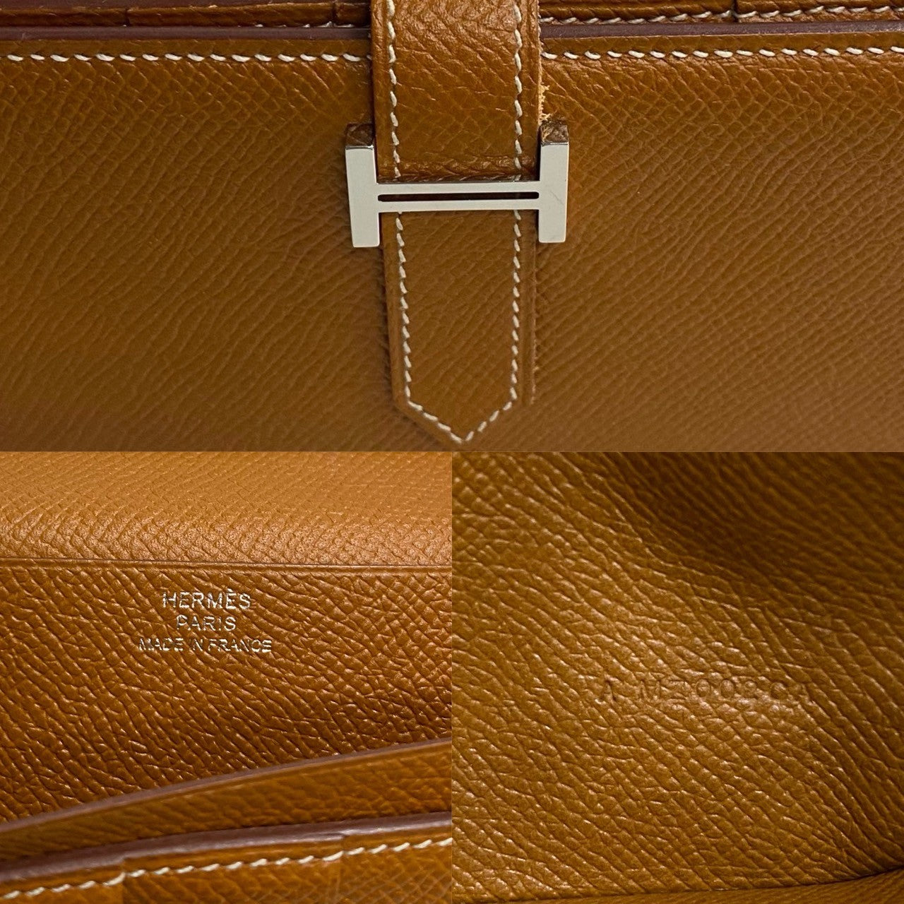 HERMES Long Wallet Purse Epsom Brown Beansufla
