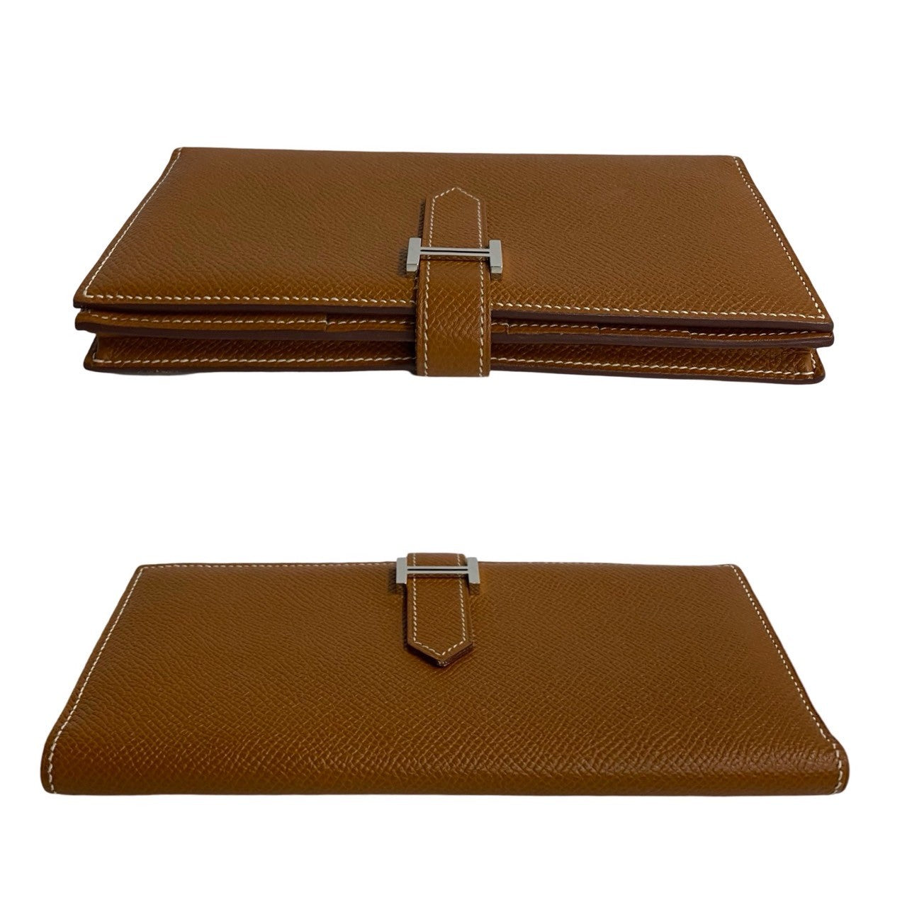HERMES Long Wallet Purse Epsom Brown Beansufla