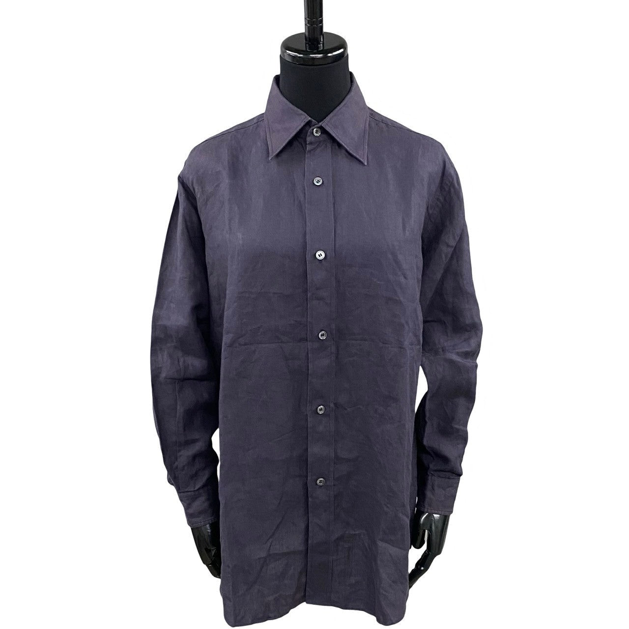 HERMES Long sleeve shirt linen purple 40