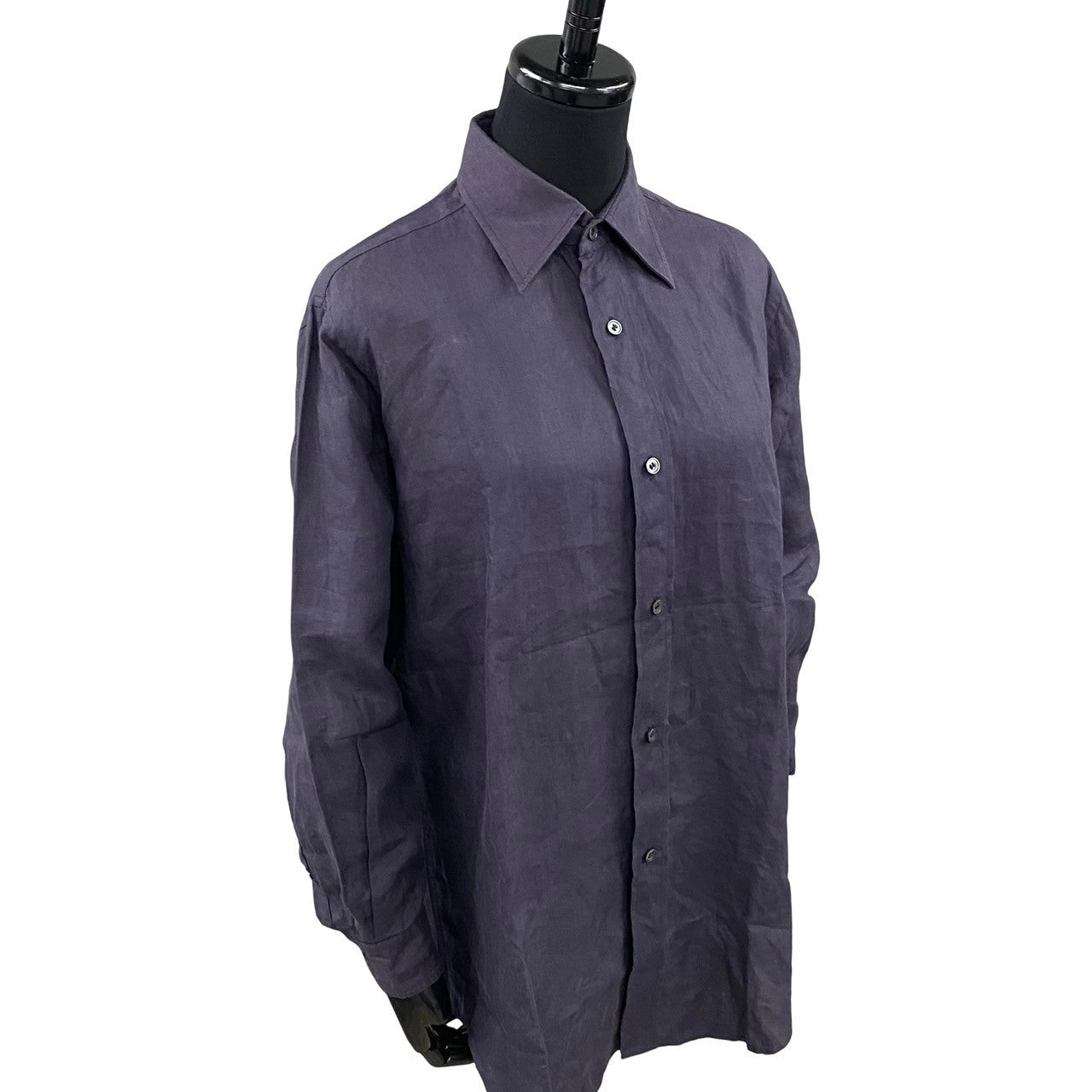 HERMES Long sleeve shirt linen purple 40