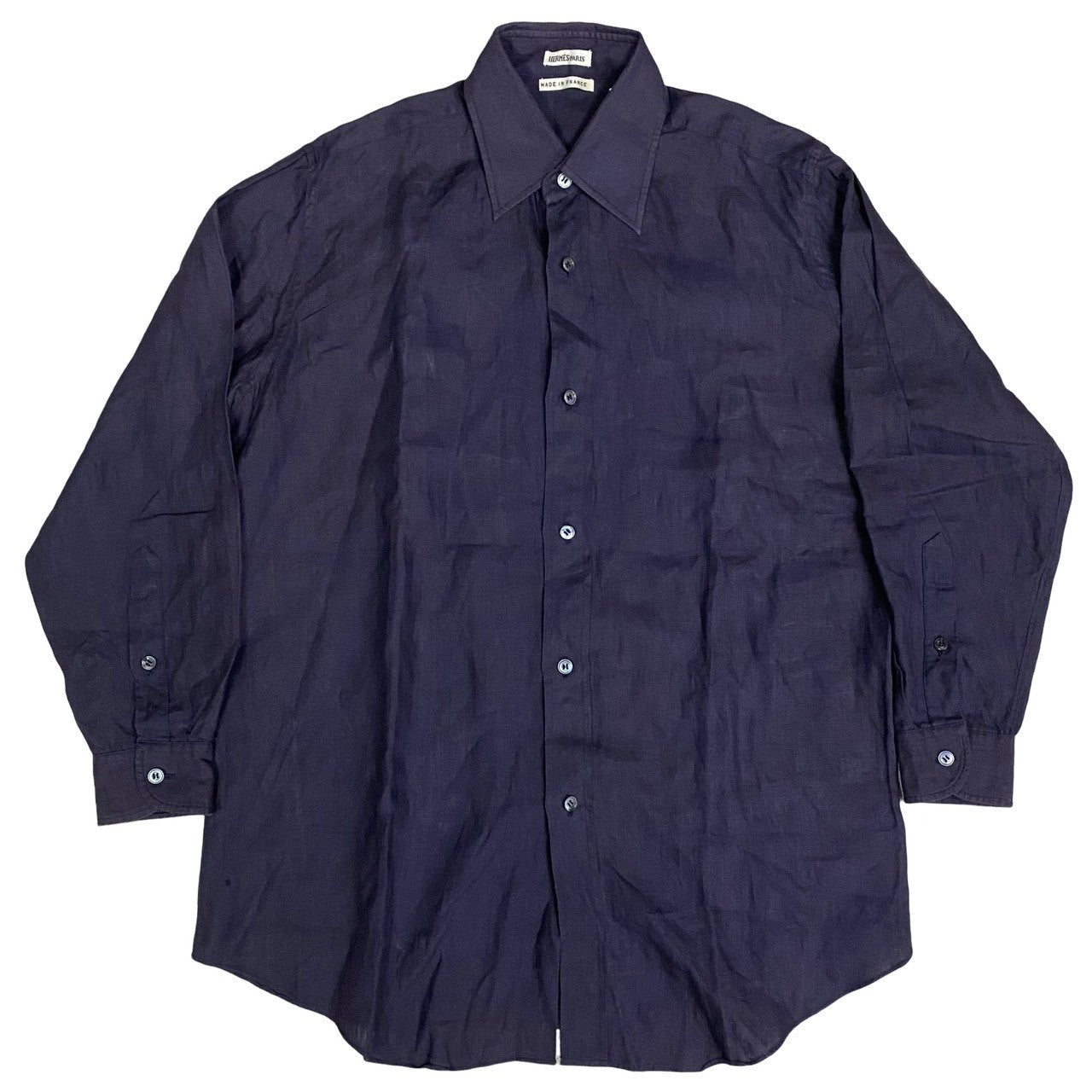 HERMES Long sleeve shirt linen purple 40