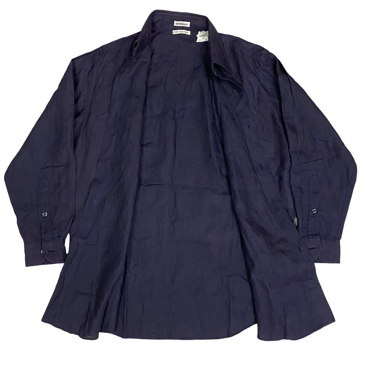 HERMES Long sleeve shirt linen purple 40
