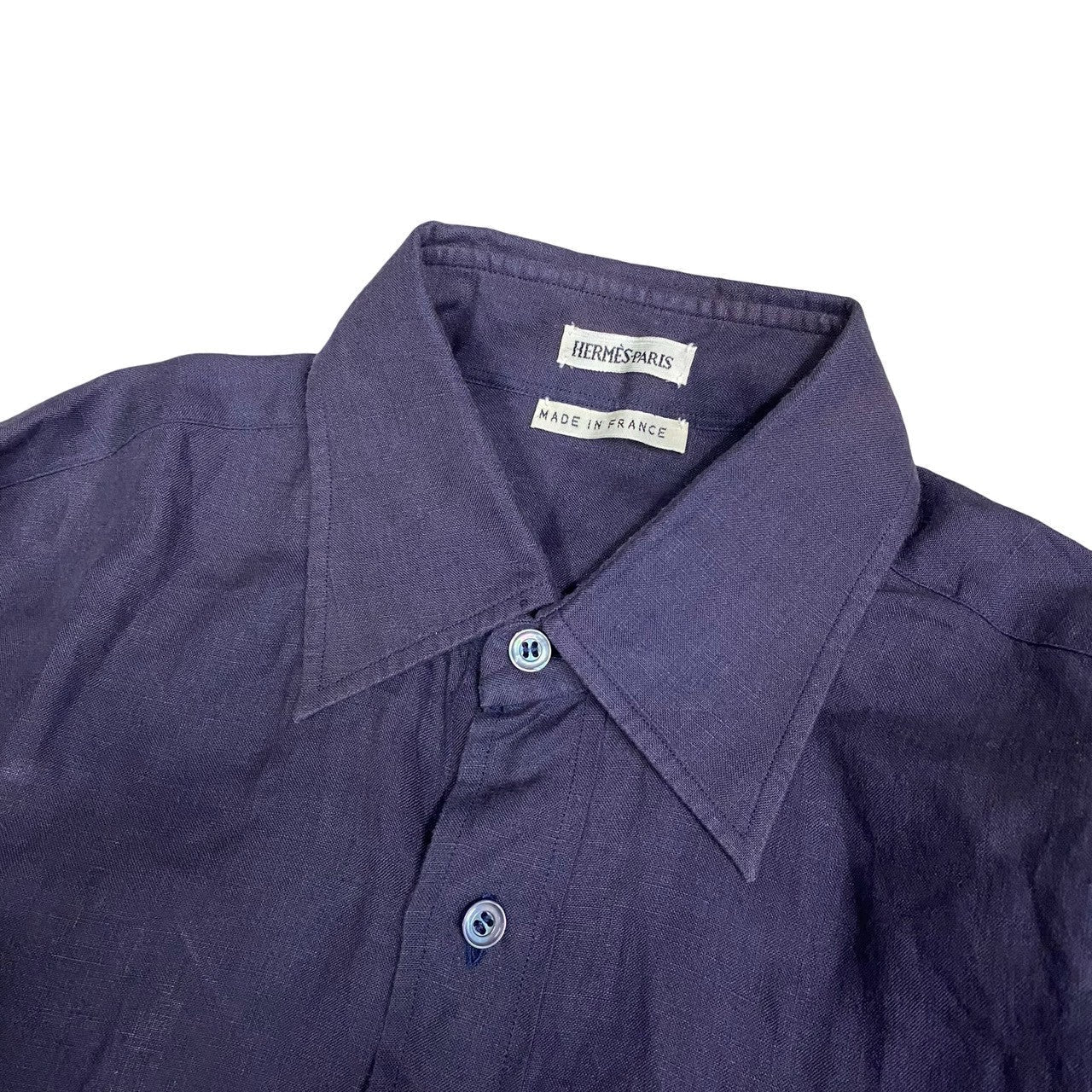 HERMES Long sleeve shirt linen purple 40
