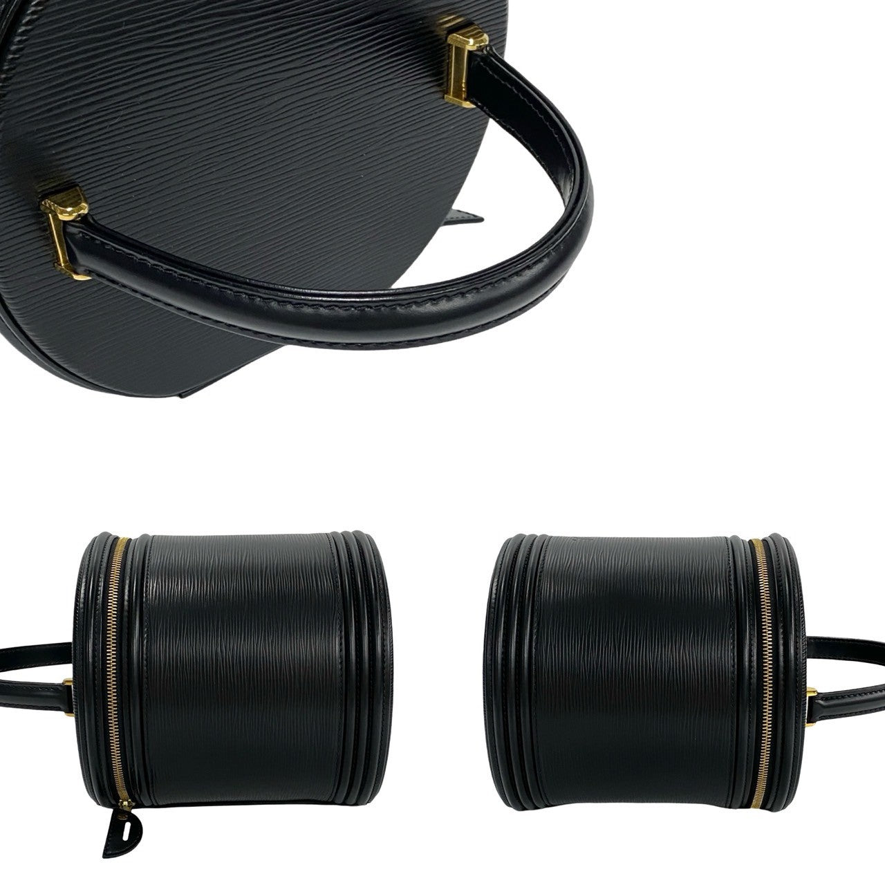 LOUIS VUITTON Handbag leather black Epi Cannes