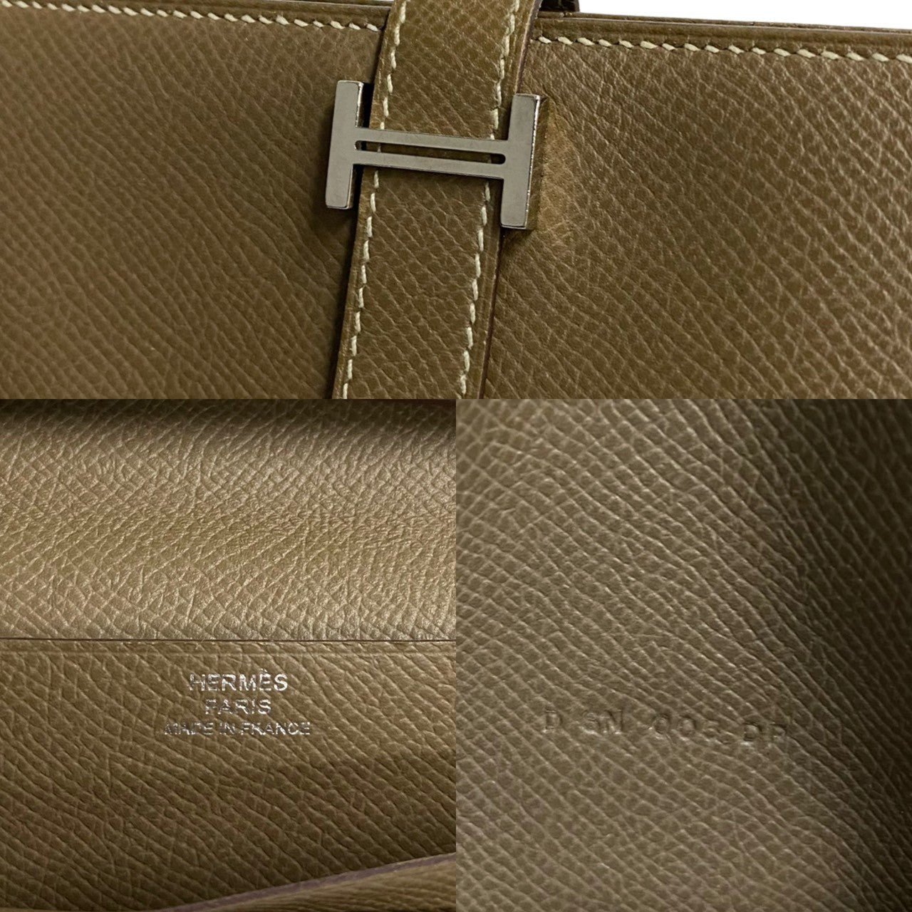 HERMES Long Wallet Purse Epsom gray Beansufla
