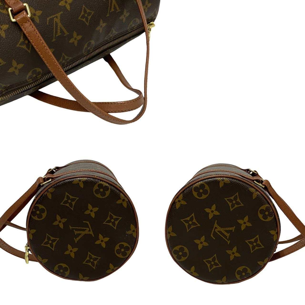 LOUIS VUITTON Handbag leather Brown Monogram Papillon