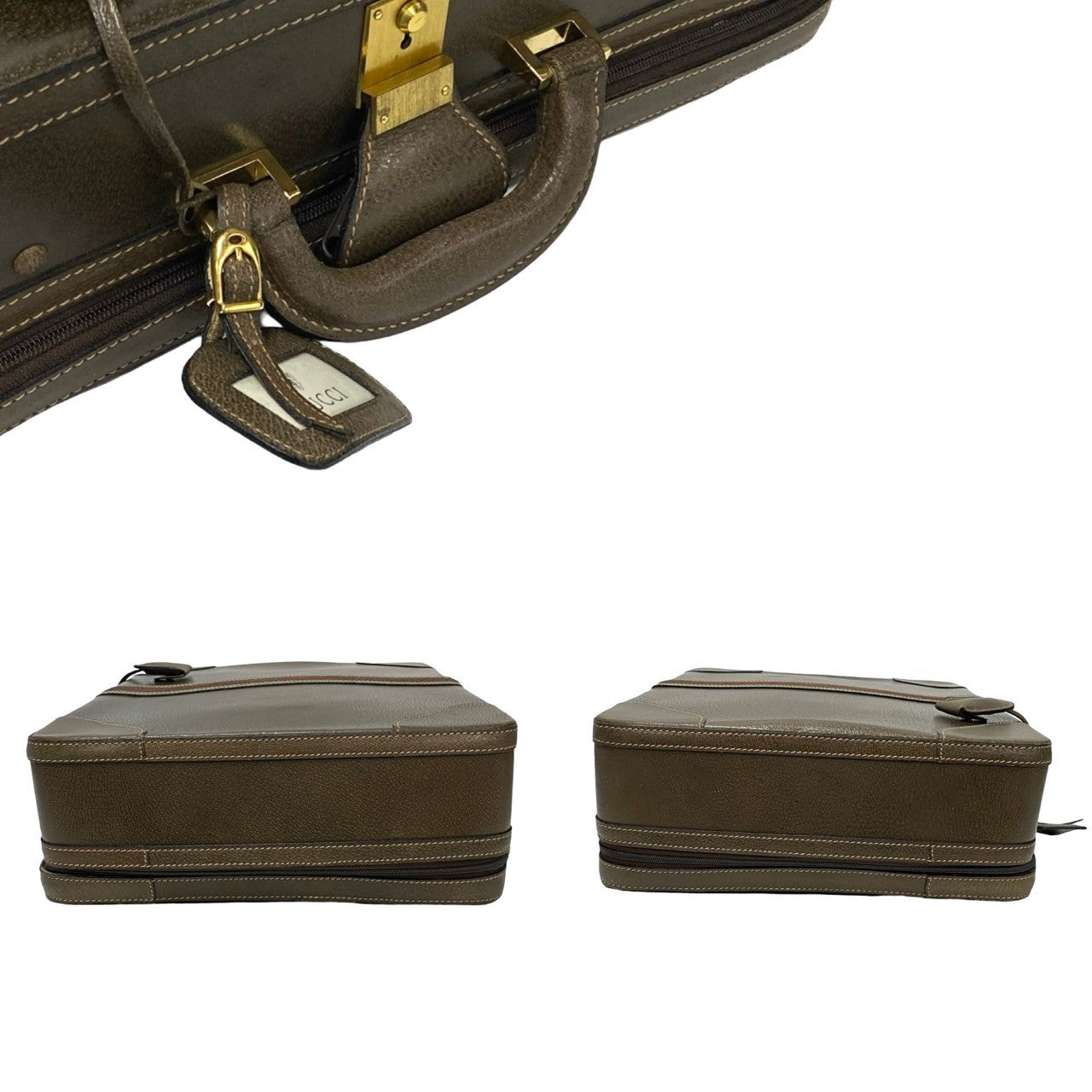 GUCCI Boston Duffel bag leather Brown Sherry line