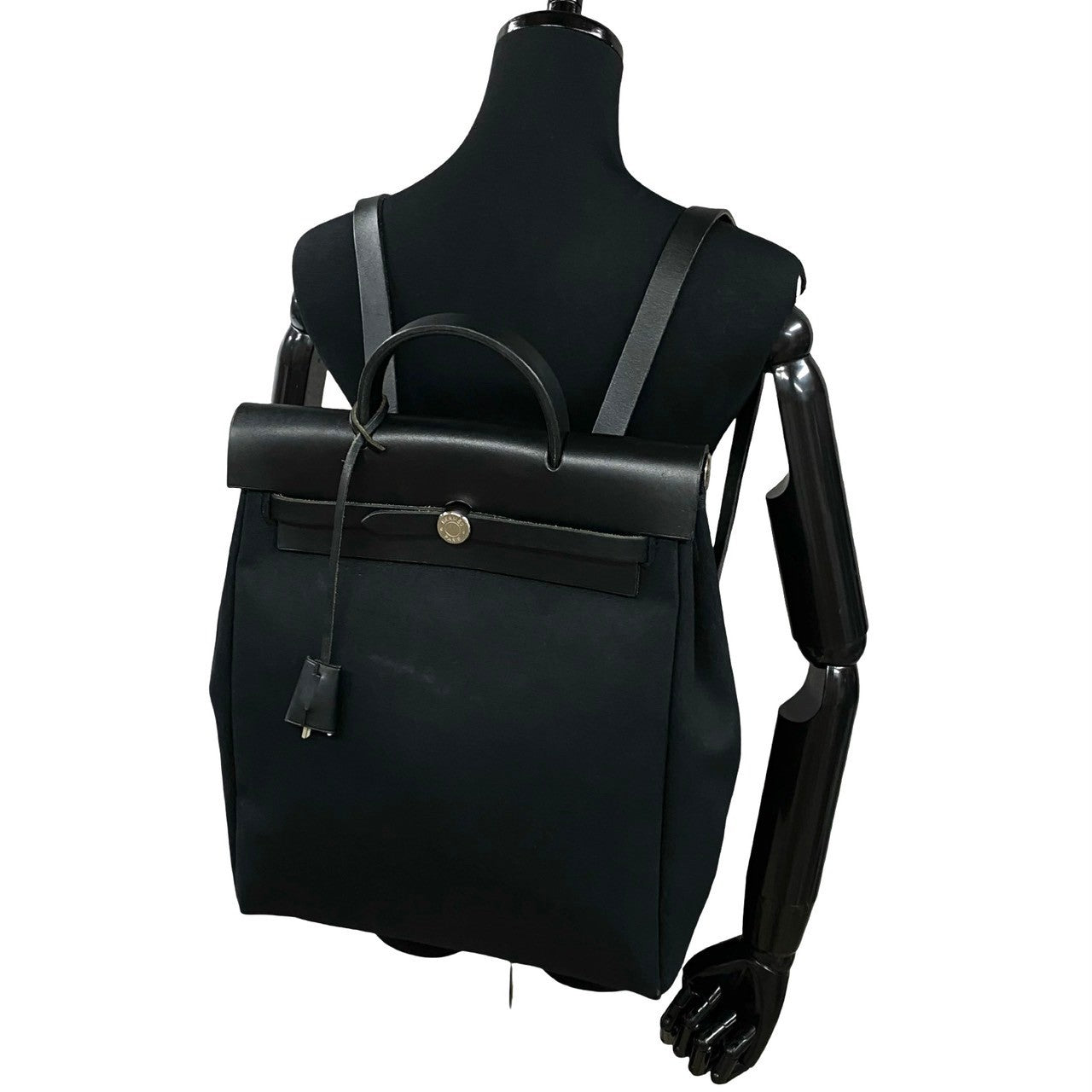 HERMES Backpack leather black Herbag