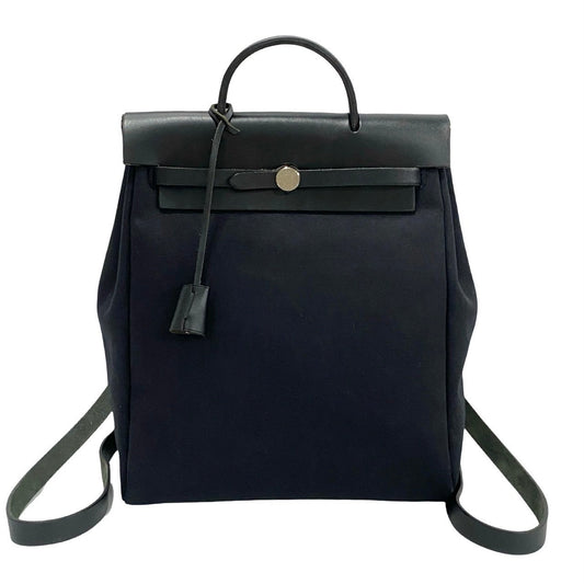 HERMES Backpack leather black Herbag