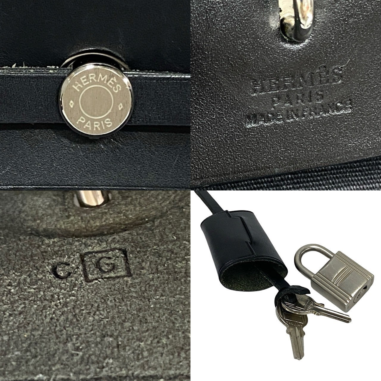 HERMES Backpack leather black Herbag