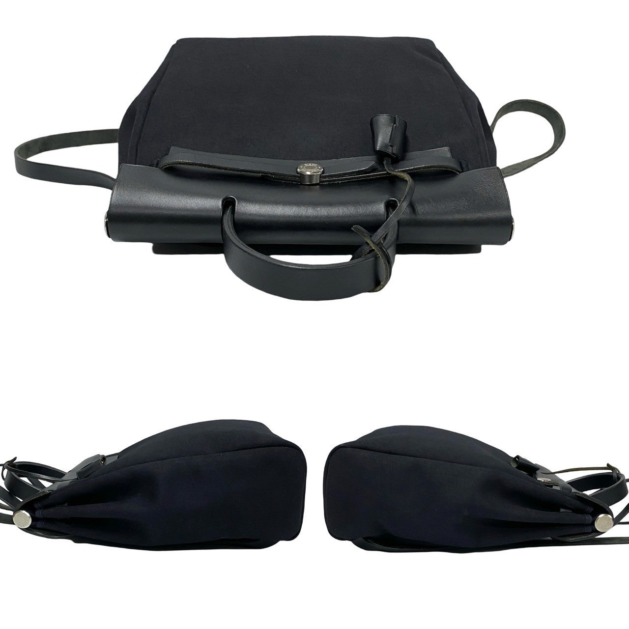 HERMES Backpack leather black Herbag