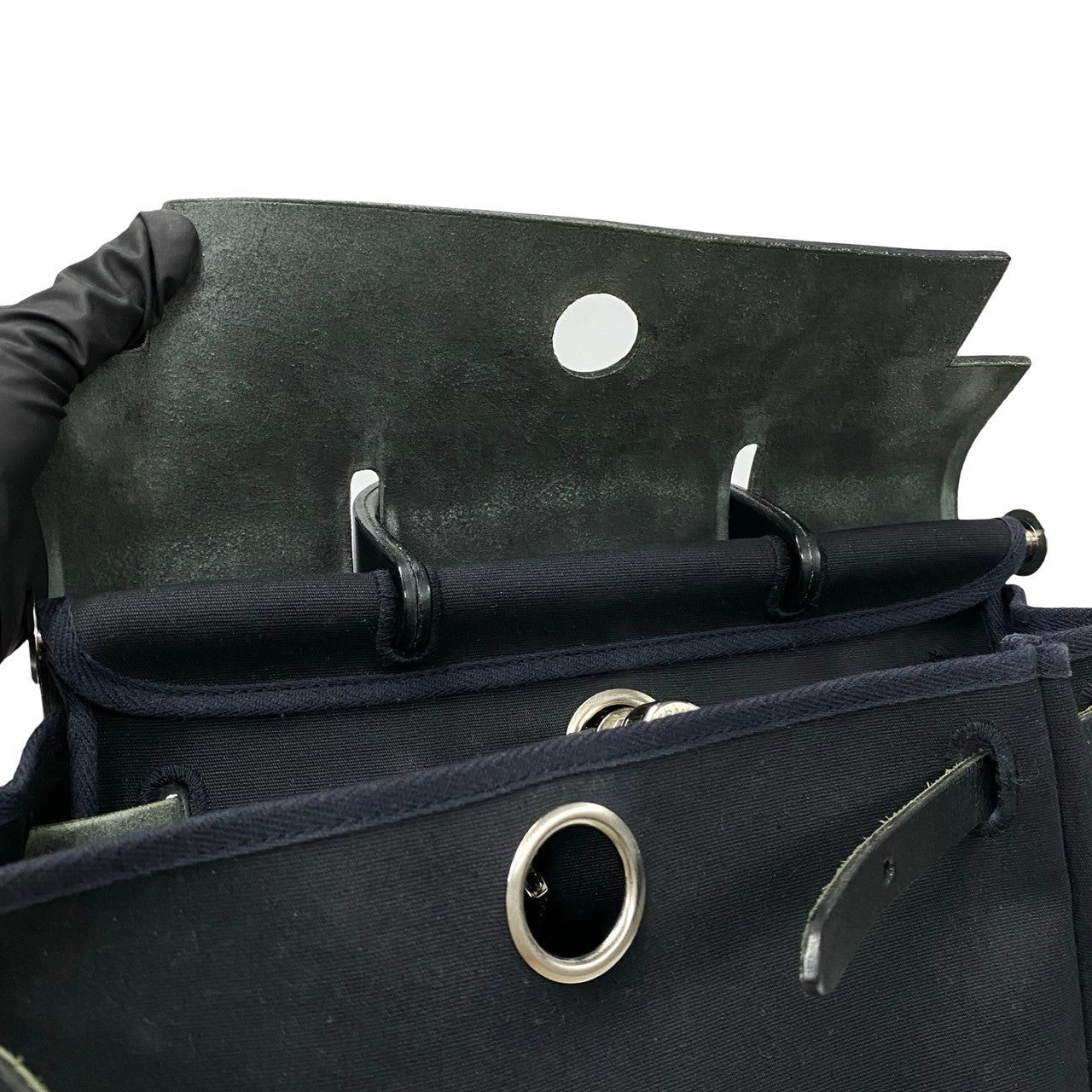 HERMES Backpack leather black Herbag