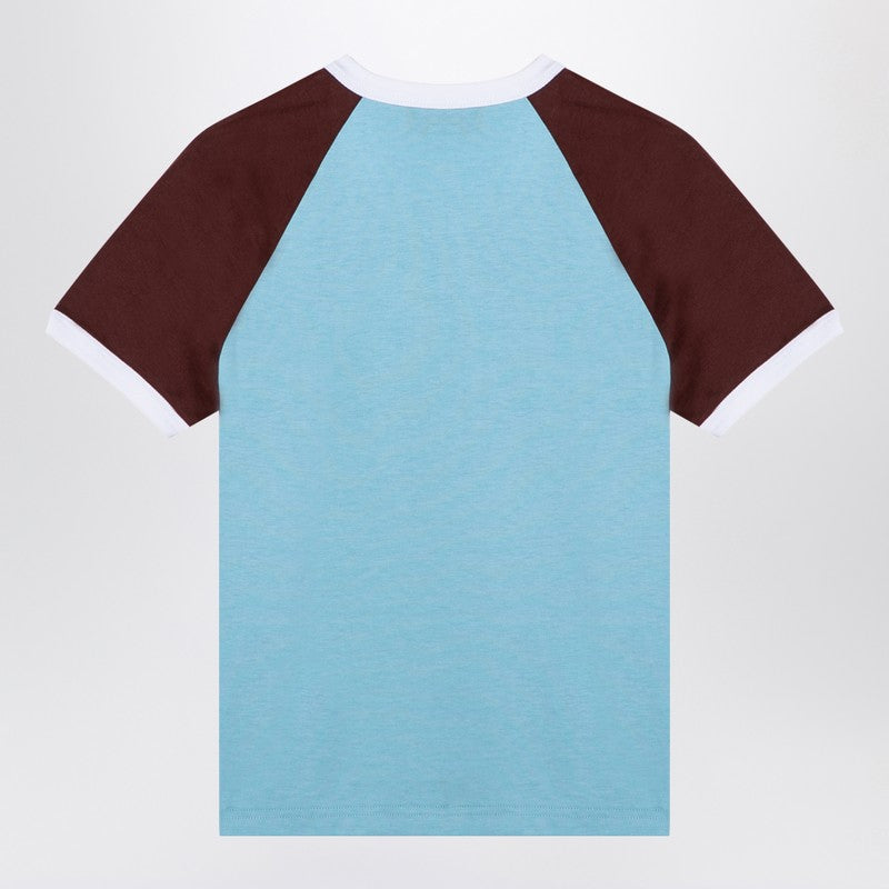 Gucci Light Blue/Brown T-Shirt With Logo Women