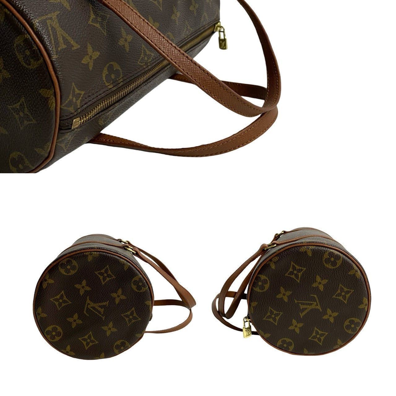 LOUIS VUITTON Handbag leather Brown Monogram Papillon