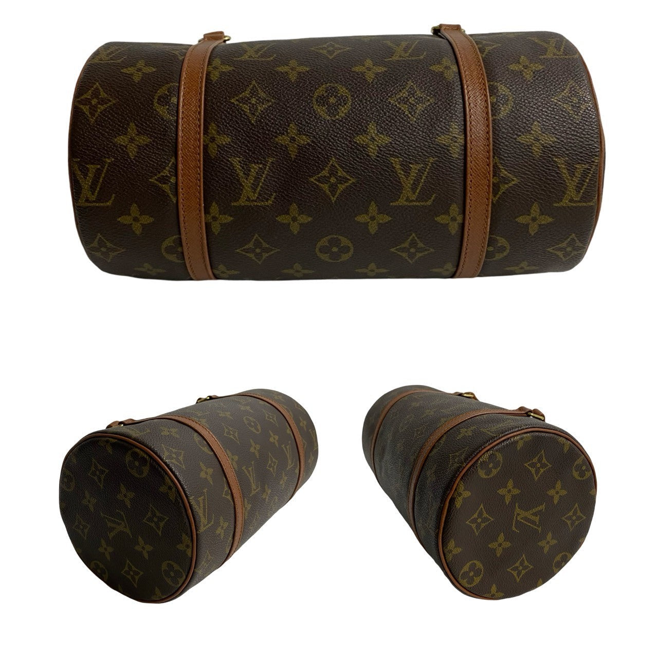 LOUIS VUITTON Handbag leather Brown Monogram Papillon