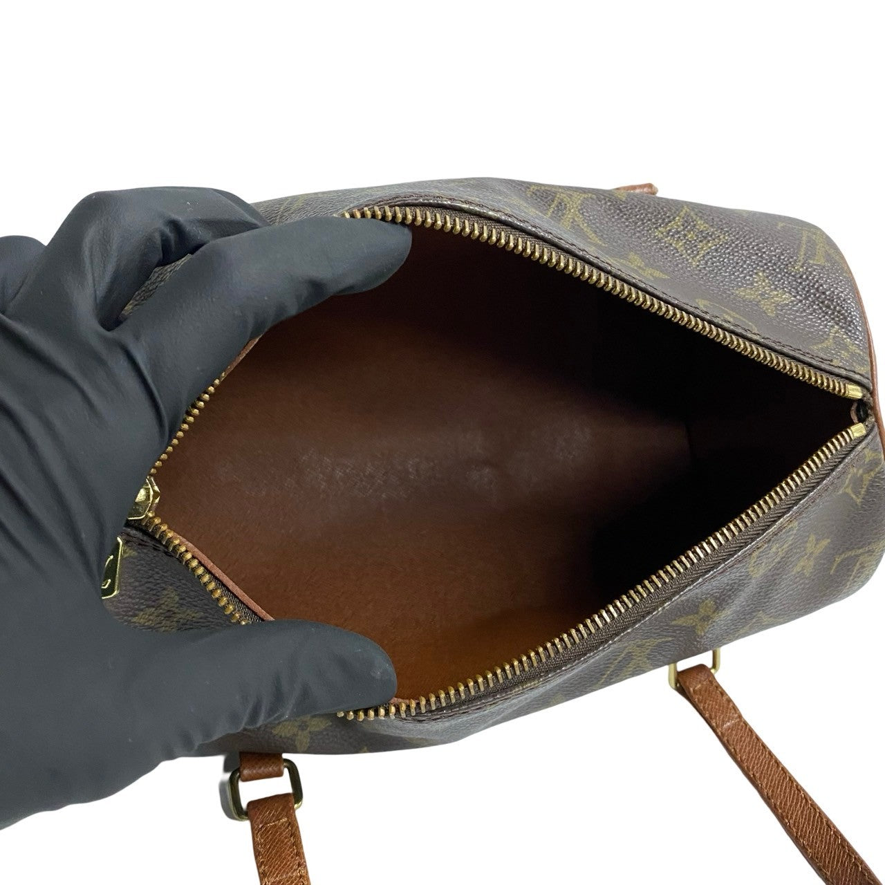 LOUIS VUITTON Handbag leather Brown Monogram Papillon
