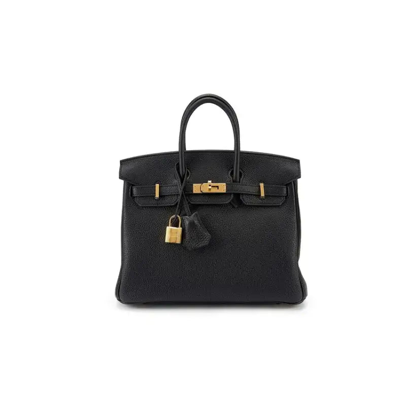 HERMES Birkin Bag black togo Leather Handbag (25,28)  gold hardware