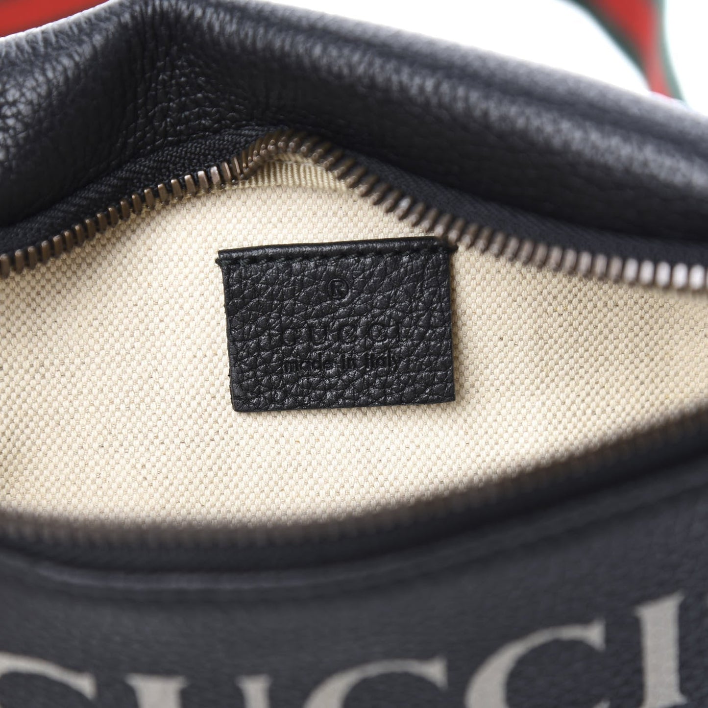 Gucci Logo Belt Bag in Black Leather
