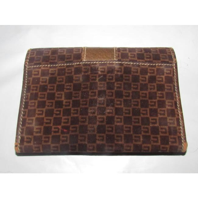 Gucci Brown Square G Logo Print Canvas Andor Leather Wallet