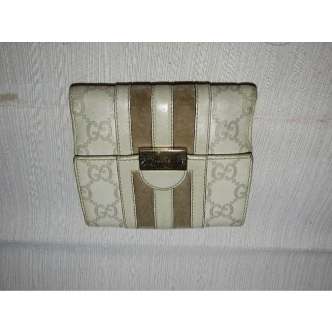 Gucci Guccissma Print Taupe Brown Leather Wallet