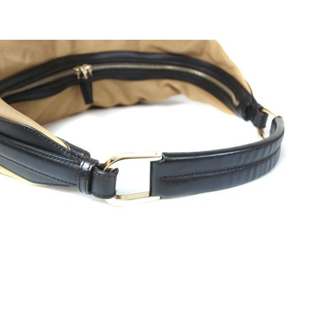 Gucci Vintage Brown And Gg Leather Hobo Bag