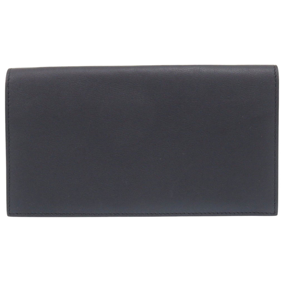 HERMES Long Wallet Purse Swift Blue indigo Citizen Twill Long