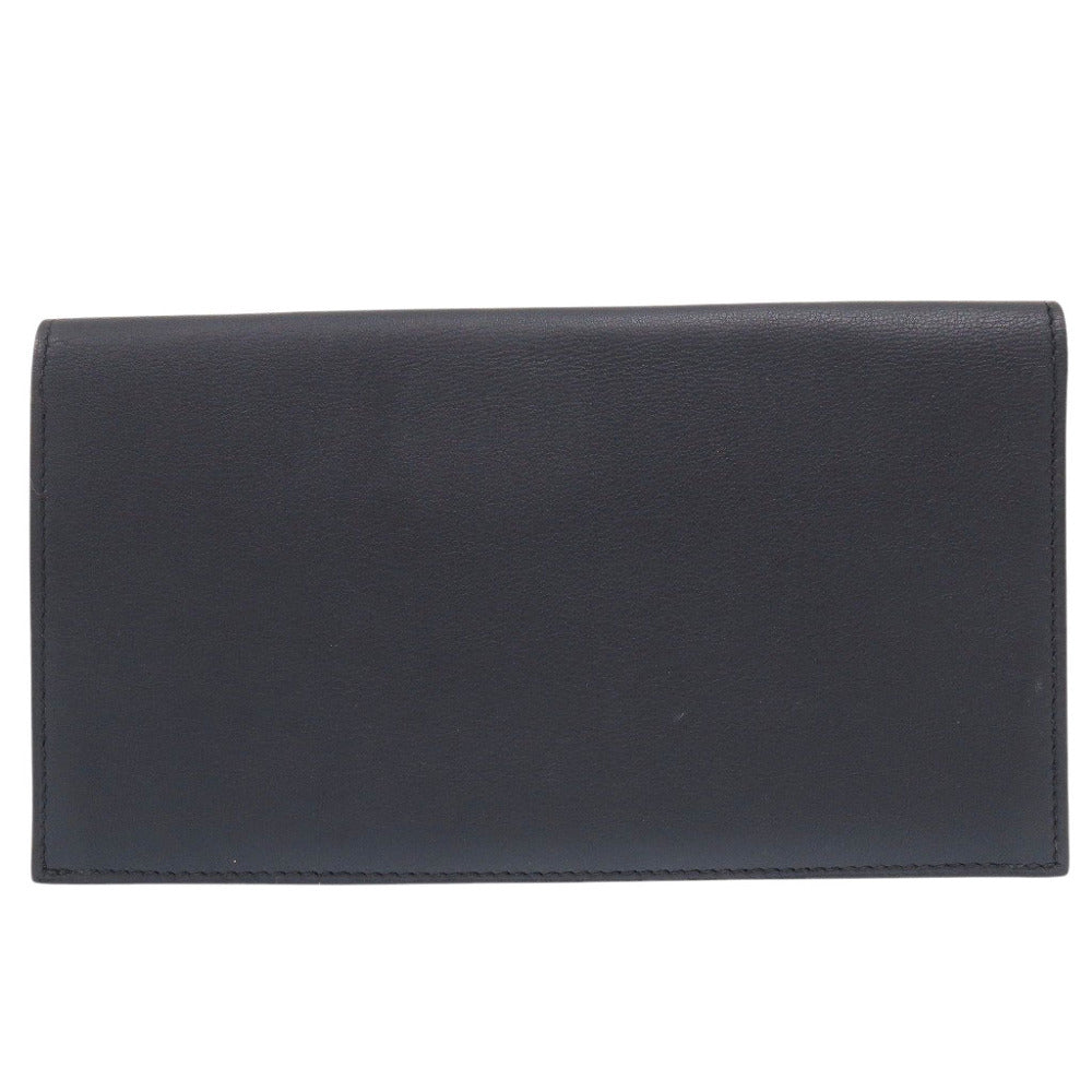 HERMES Long Wallet Purse Swift Blue indigo Citizen Twill Long