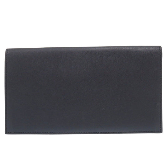 HERMES Long Wallet Purse Swift Blue indigo Citizen Twill Long