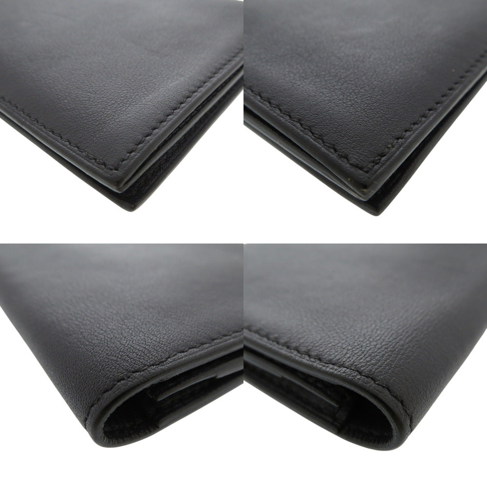 HERMES Long Wallet Purse Swift Blue indigo Citizen Twill Long
