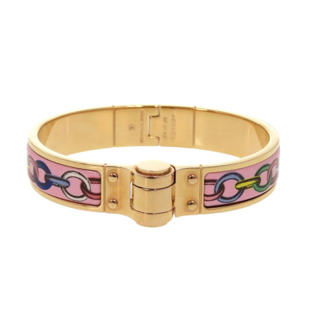 HERMES Bangle metal gold bracelet Charnier PM Women Used